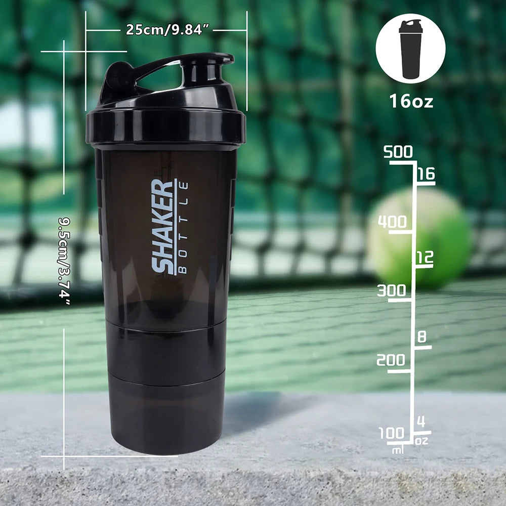 AlphaCore Pro Shaker Bottle | 3-Layer Protein Mixer