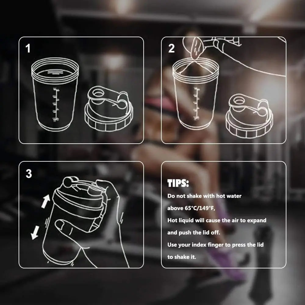 AlphaCore Pro Shaker Bottle | 3-Layer Protein Mixer