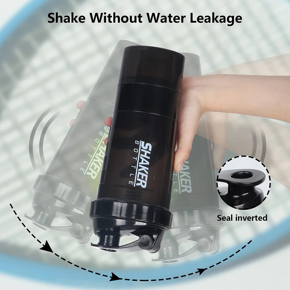 AlphaCore Pro Shaker Bottle | 3-Layer Protein Mixer